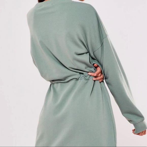 Missguided Pocket Detail Tie Waist Sweater Dress - Picture 3 of 8